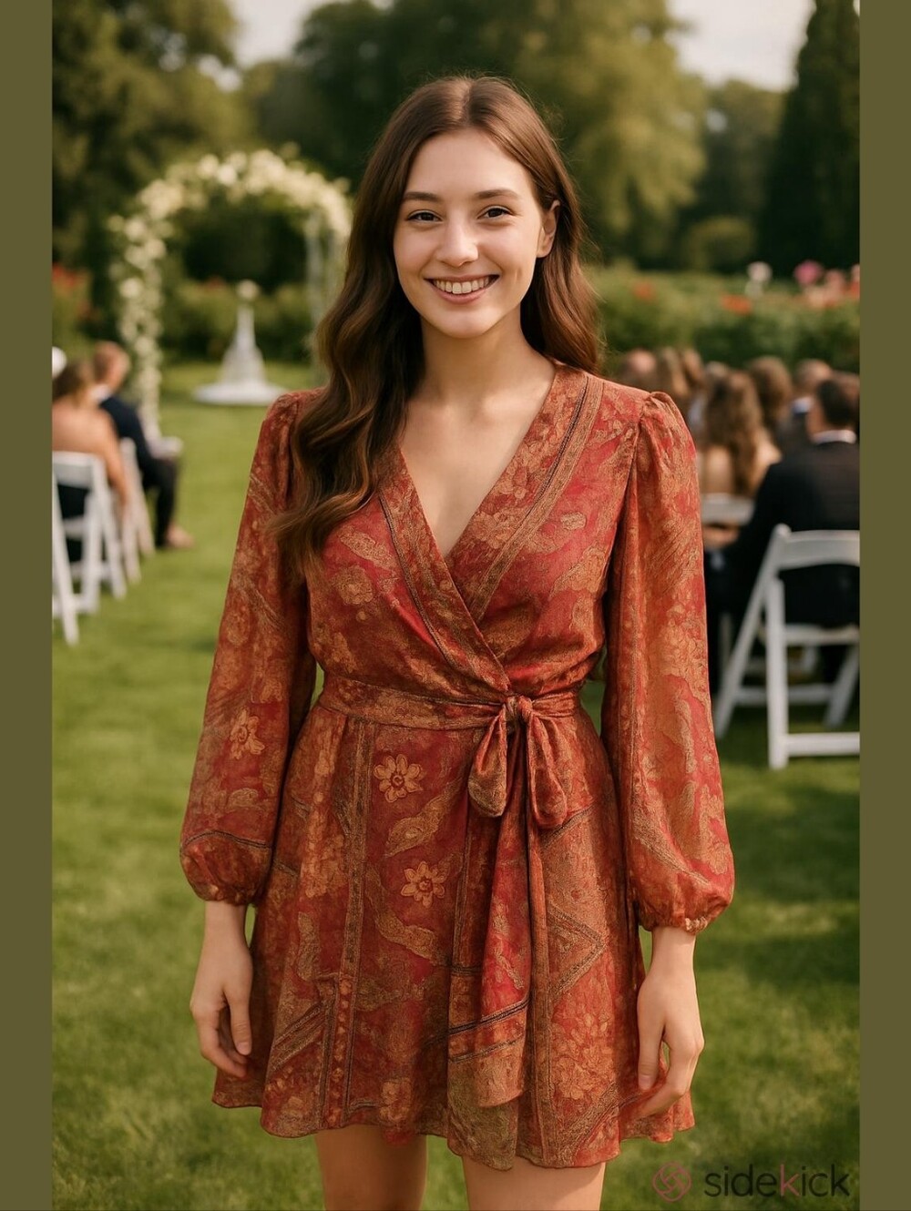4/$67 Deal! Dex Floral Paisley Mini Dress in Coral Shades